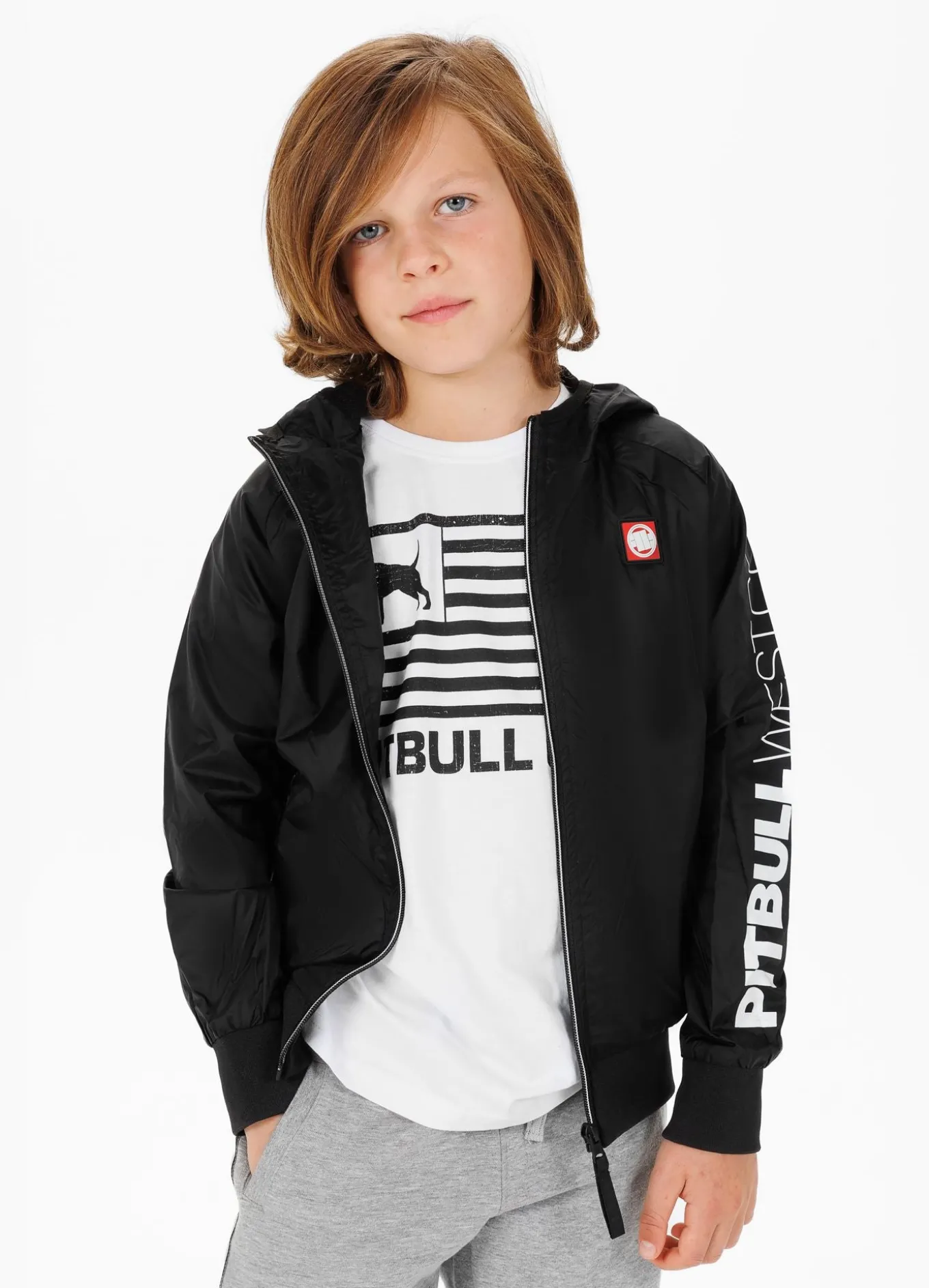 Kids transitional hooded jacket Athletic Sleeve Junior