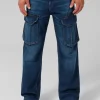 LONGSPUR Cargo Navy Wash Jeans