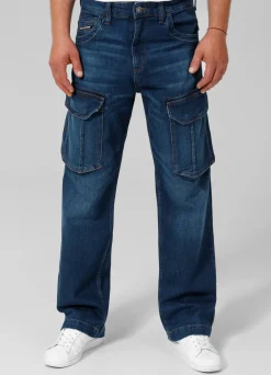 LONGSPUR Cargo Navy Wash Jeans