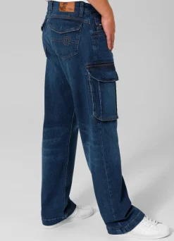 LONGSPUR Cargo Navy Wash Jeans