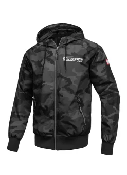 Men's hooded jacket Athletic Hilltop - All Black Camo