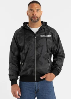Men's hooded jacket Athletic Hilltop - All Black Camo