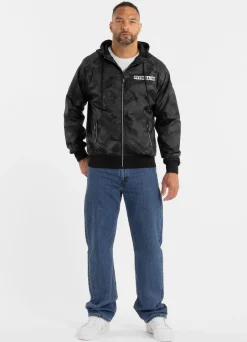 Men's hooded jacket Athletic Hilltop - All Black Camo