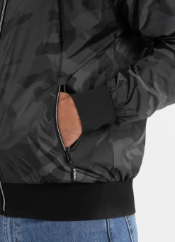 Men's hooded jacket Athletic Hilltop - All Black Camo