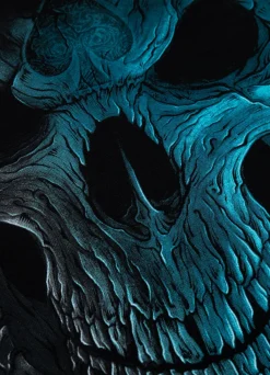 Men's Hoodie Blue Skull