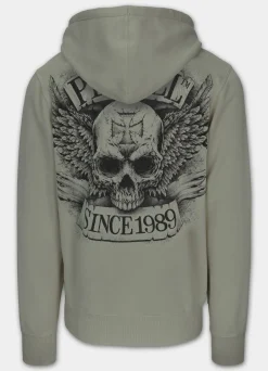 Men's Hoodie Washed BITE ME - Gray Harbour
