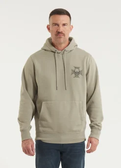Men's Hoodie Washed BITE ME - Gray Harbour