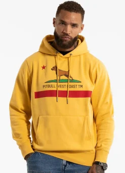 Men's Hoodie Washed CALIFORNIA FLAG - Washed yellow