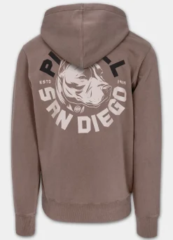 Men's Hoodie Washed DOG SD - Burgundy