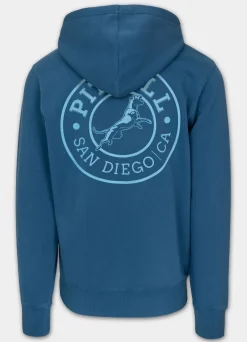 Men's Hoodie Washed VINTAGE BOXING - Shade blue