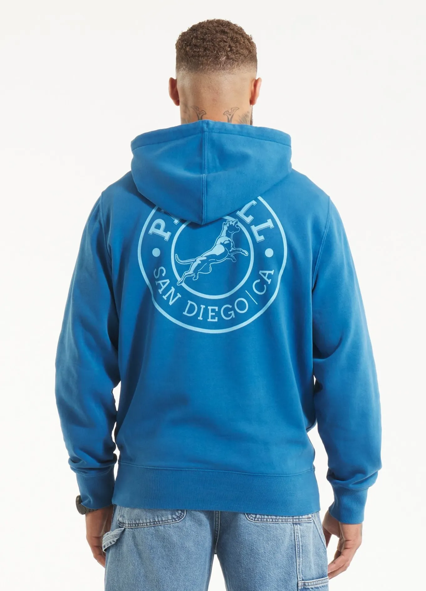Men's Hoodie Washed VINTAGE BOXING - Shade blue