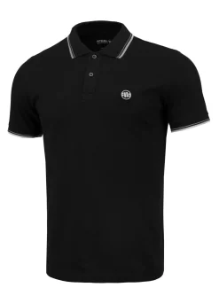 Men's Polo shirt Pique Stripes Regular - Black