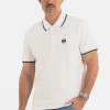 Men's Polo shirt Pique Stripes Regular - Offwhite