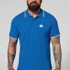 Men's Polo shirt Pique Stripes Regular - Royal blue
