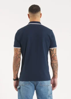 Men's Polo shirt Pique Stripes Regular - Navy