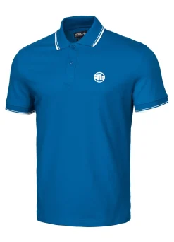 Men's Polo shirt Pique Stripes Regular - Royal blue