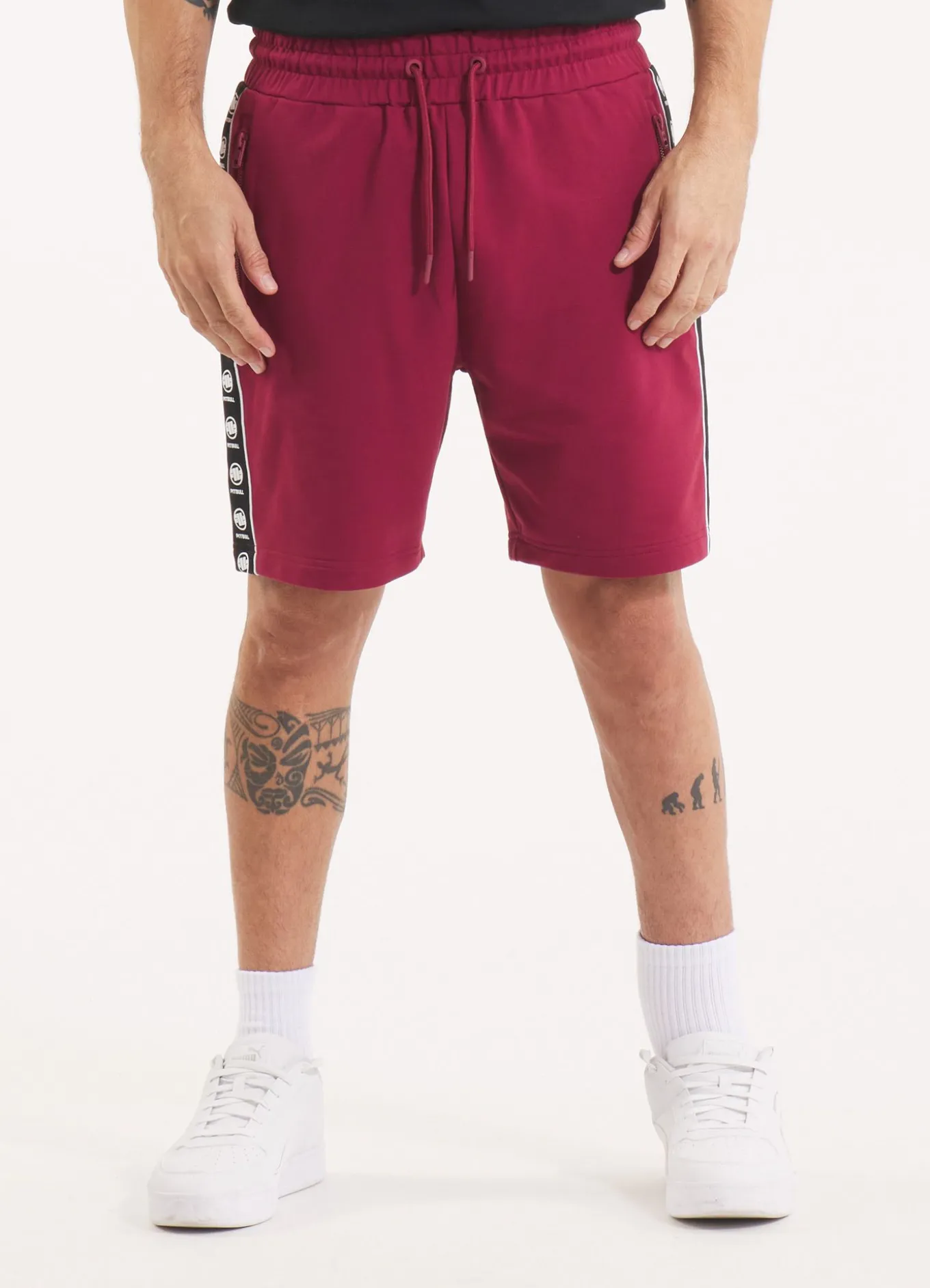 Men's sweat shorts TAPE NUGGET - Burgundy