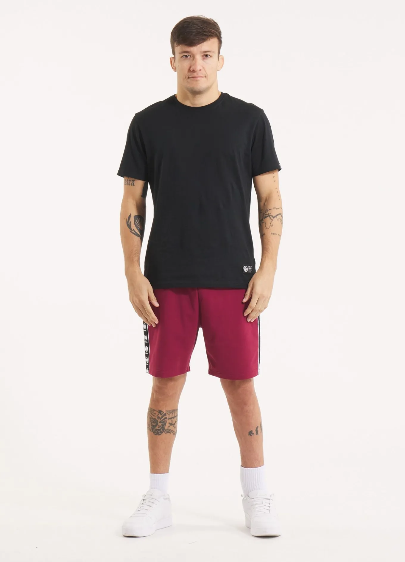 Men's sweat shorts TAPE NUGGET - Burgundy