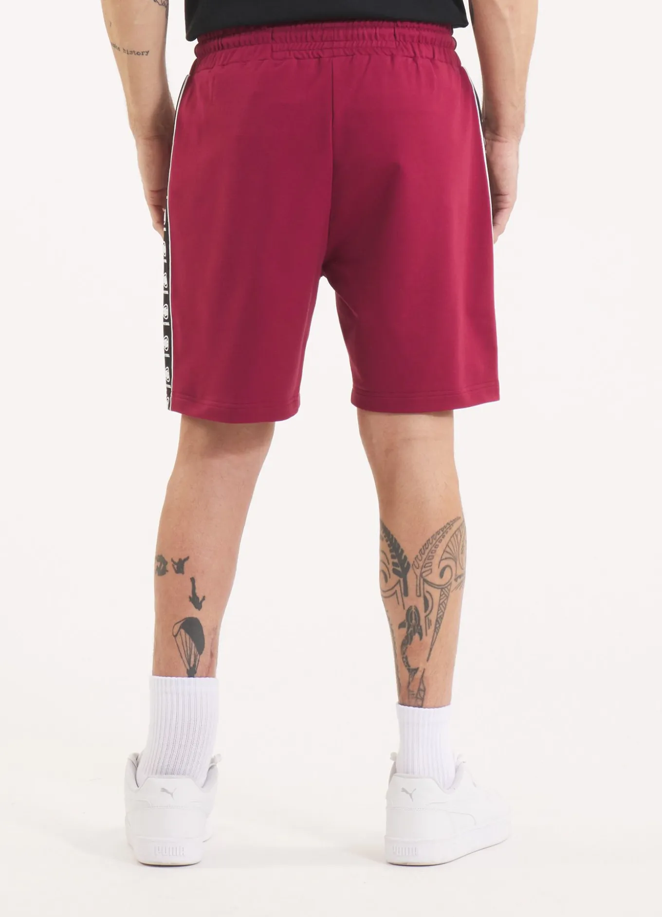 Men's sweat shorts TAPE NUGGET - Burgundy