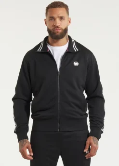Men's Sweatjacket Oldschool Tape Logo - Black