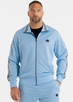 Men's Sweatjacket Oldschool Tape Logo - Light blue