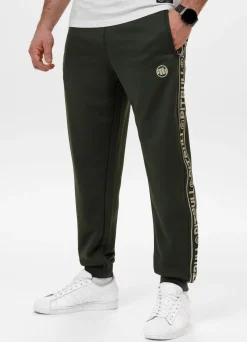 Men's Sweatpants Oldschool Tape Logo - Dark green