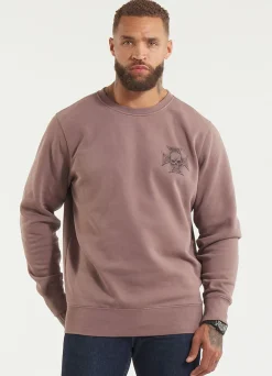 Men's Sweatshirt Washed BITE ME - Burgundy