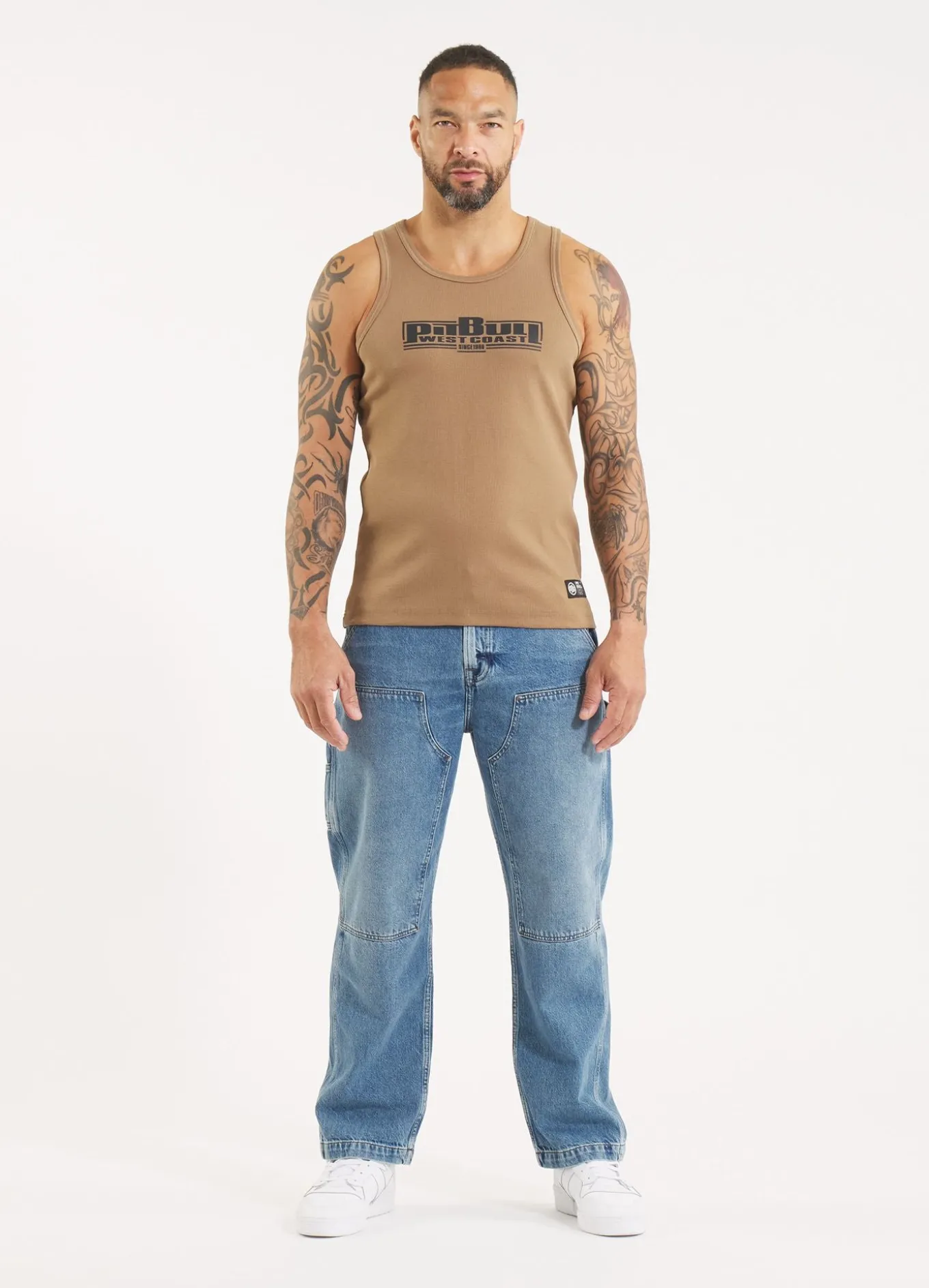 Men's Tank Top Rib BOXING - Coyote brown