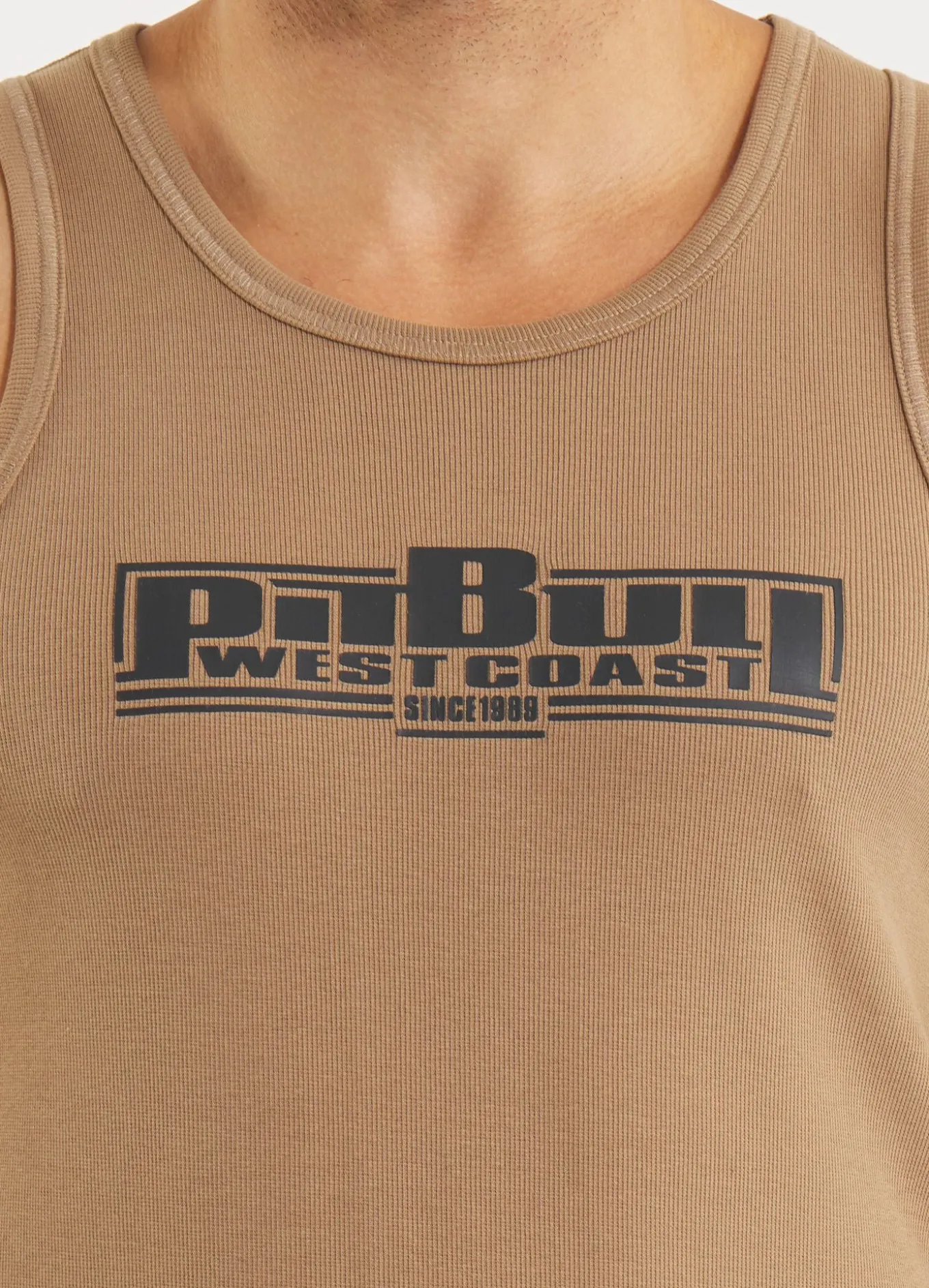 Men's Tank Top Rib BOXING - Coyote brown