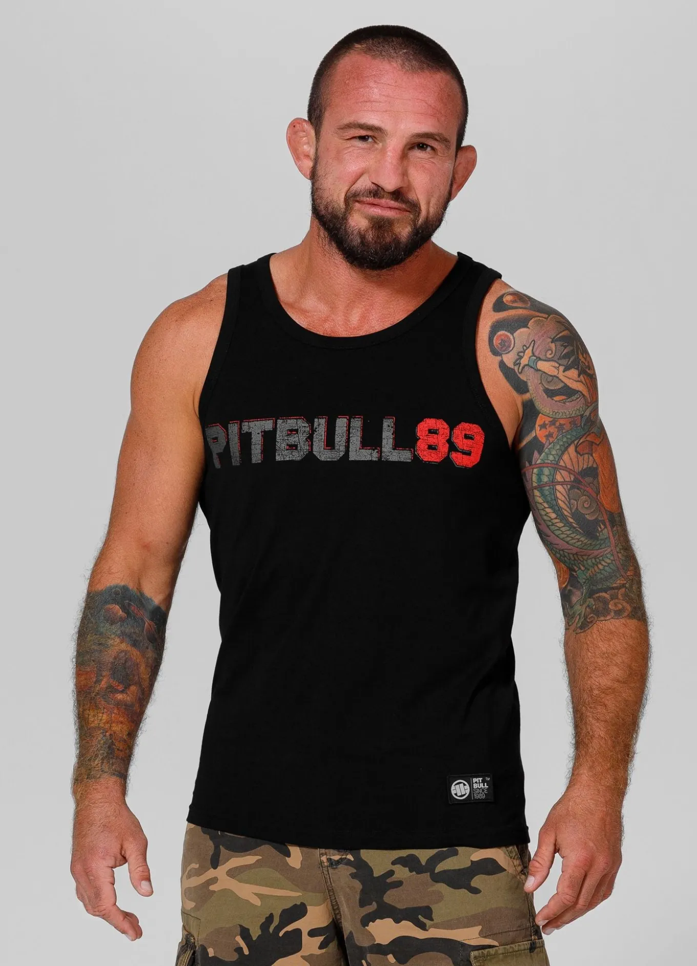 Men's Tank Top Slim Fit Dog 89 - Black