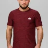 Men's T-Shirt Casual Sport Small Logo - Burgundy Melange