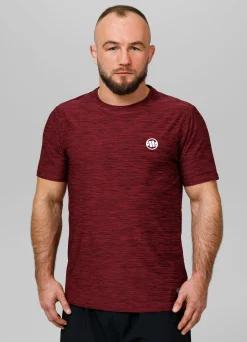 Men's T-Shirt Casual Sport Small Logo - Burgundy Melange