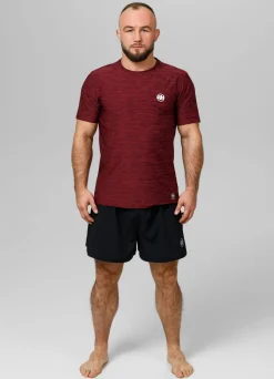 Men's T-Shirt Casual Sport Small Logo - Burgundy Melange