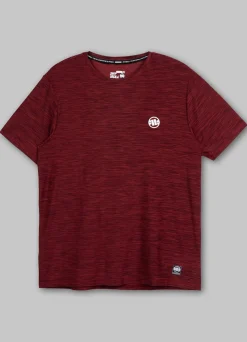 Men's T-Shirt Casual Sport Small Logo - Burgundy Melange