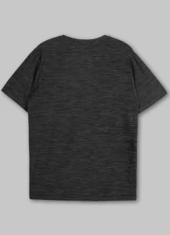 Men's T-Shirt Casual Sport Small Logo - Black Melange