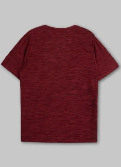Men's T-Shirt Casual Sport Small Logo - Burgundy Melange