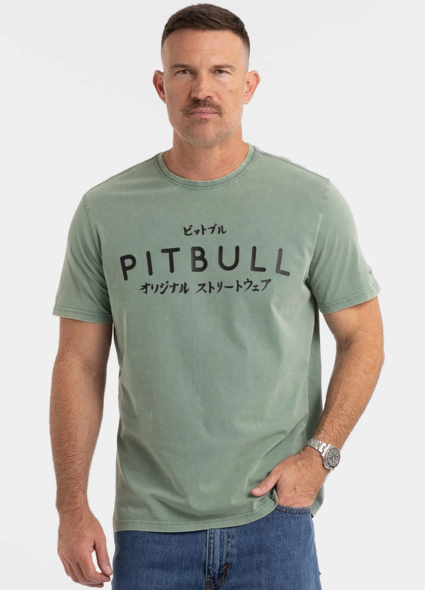 Men's T-Shirt Denim Washed BRAVERY - Green