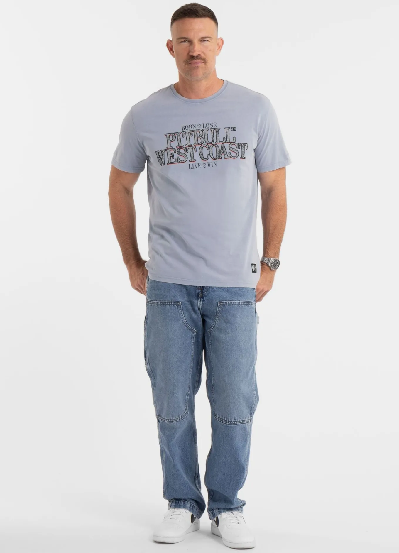 Men's T-Shirt Denim Washed ACE OF SPADES II - Blue