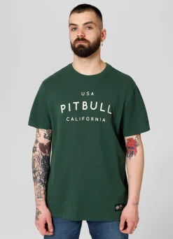 Men's T-Shirt Garment Washed USA CAL - Dark green