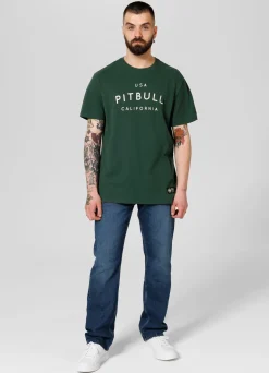 Men's T-Shirt Garment Washed USA CAL - Dark green