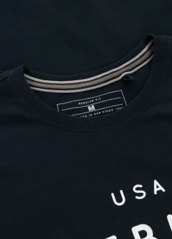Men's T-Shirt Garment Washed USA CAL - Dark Navy