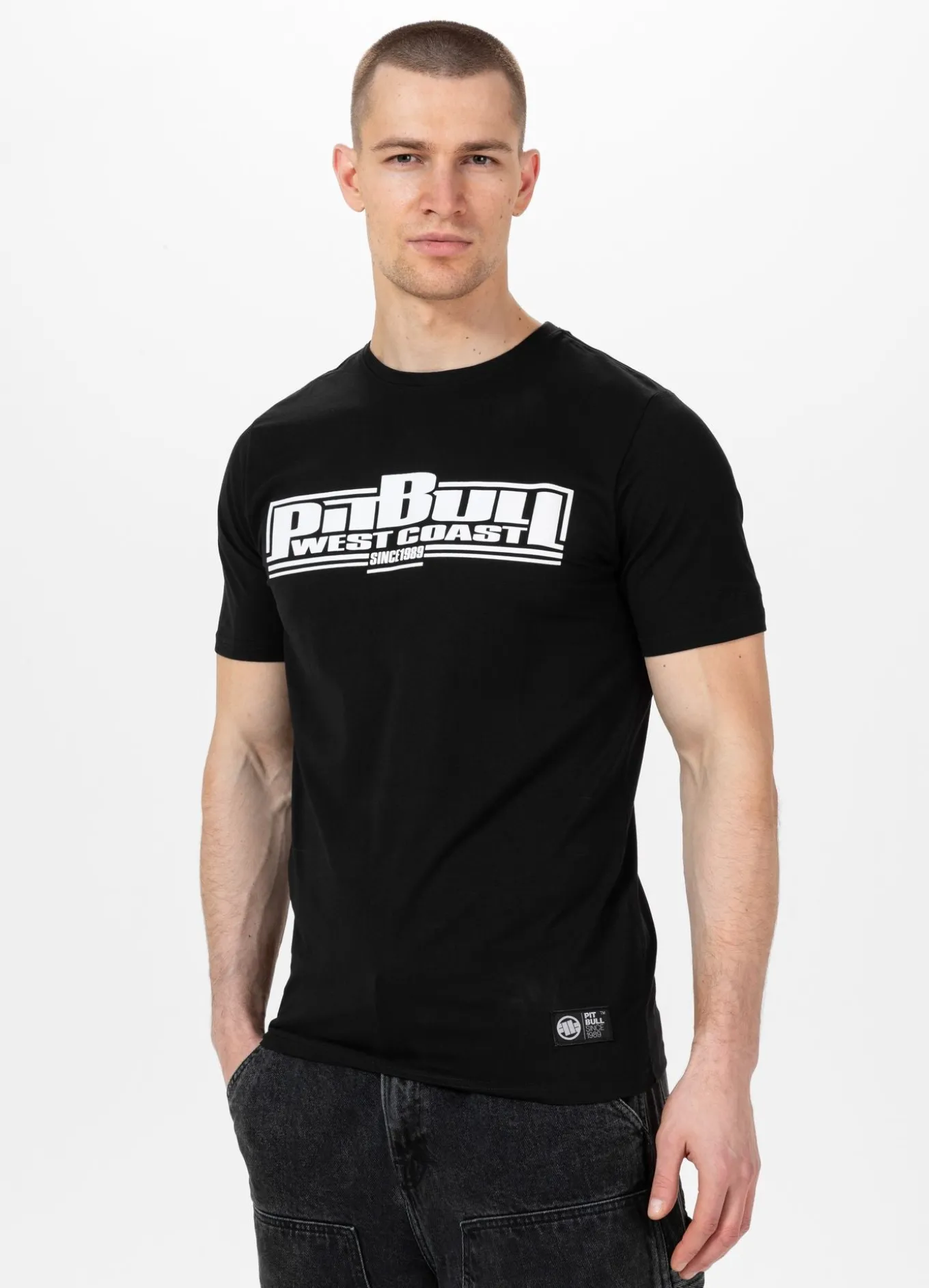 Men's T-Shirt Slim Fit Classic Boxing - Black