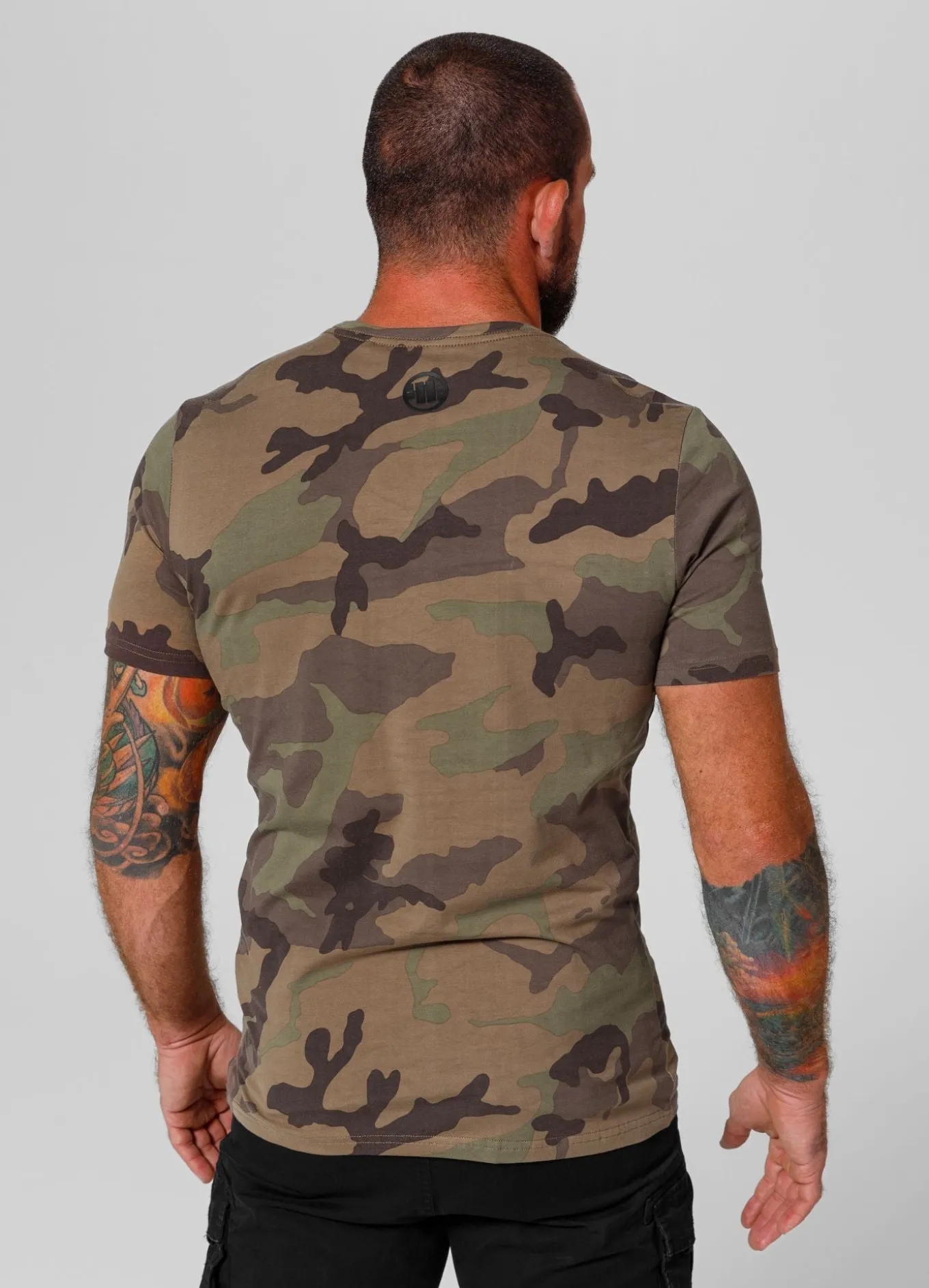 Men's T-Shirt Slim Fit Classic Boxing - Woodland Camo