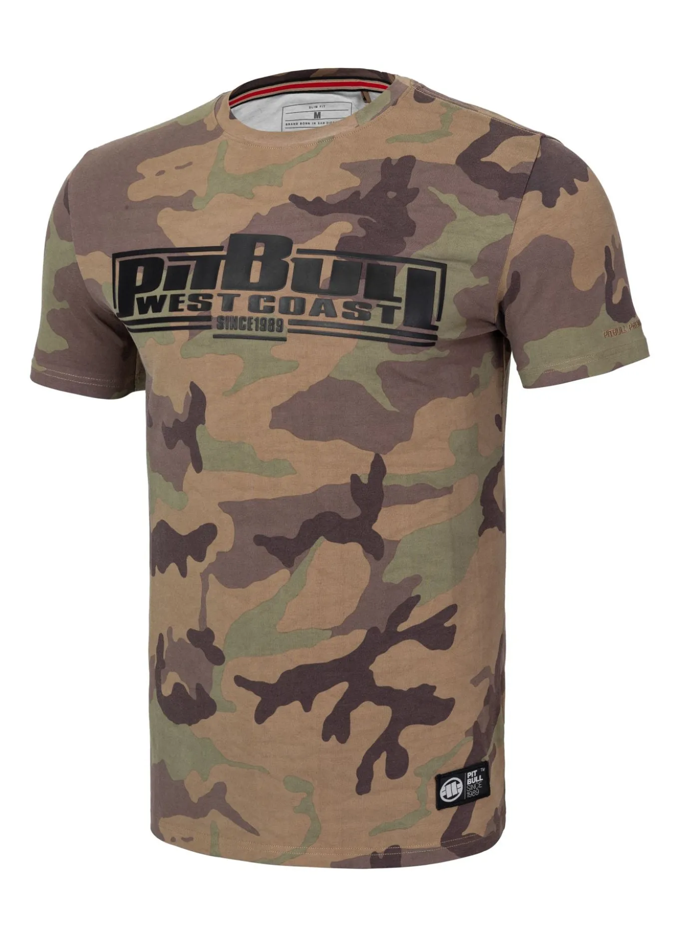 Men's T-Shirt Slim Fit Classic Boxing - Woodland Camo