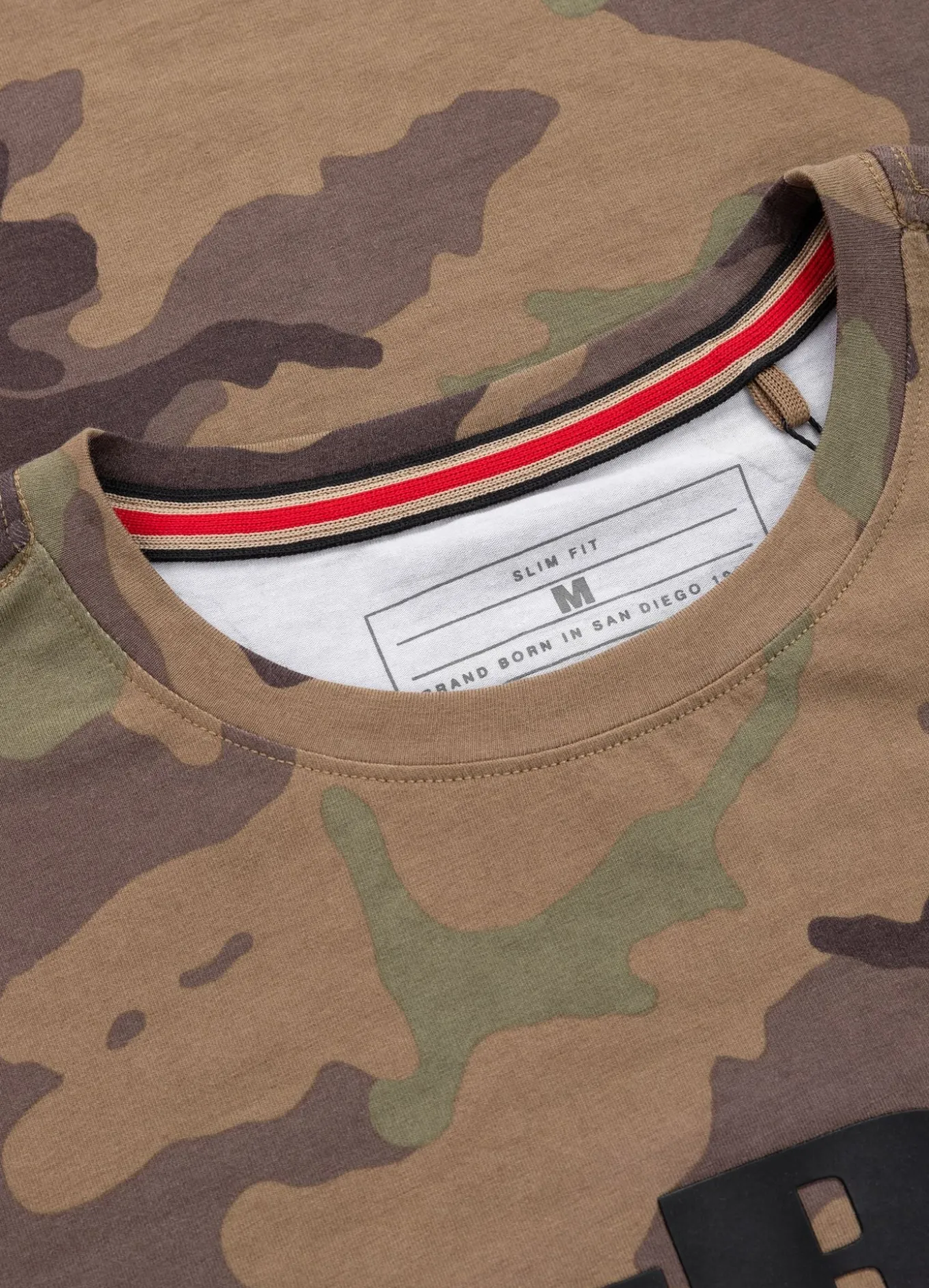 Men's T-Shirt Slim Fit Classic Boxing - Woodland Camo