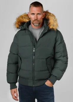 Men's winter hooded jacket Burnt
