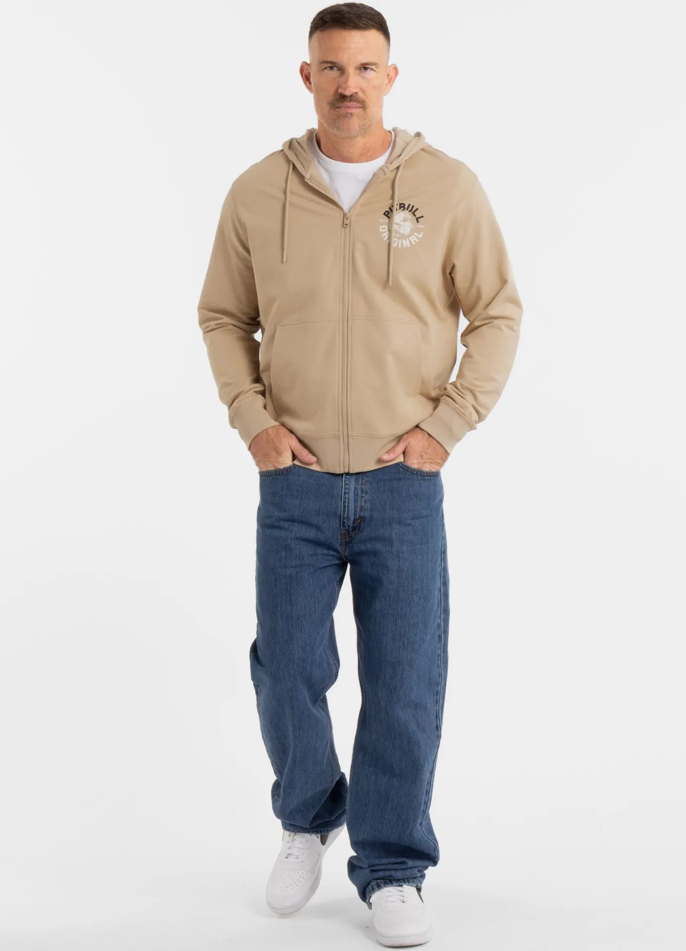 Men's Zip-up hoodie DOG SD - Light Sand