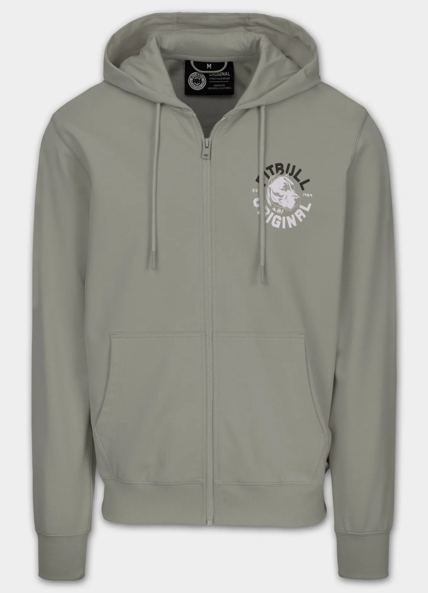 Men's Zip-up hoodie DOG SD - Dusty Salvia