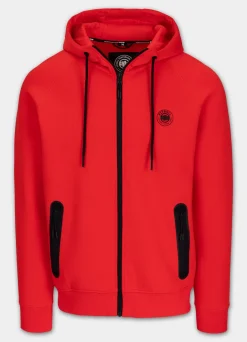 Men's Zip-up hoodie DOGWOOD - Fluo red
