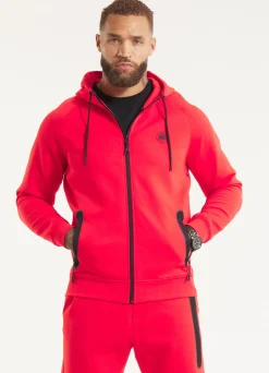 Men's Zip-up hoodie DOGWOOD - Fluo red